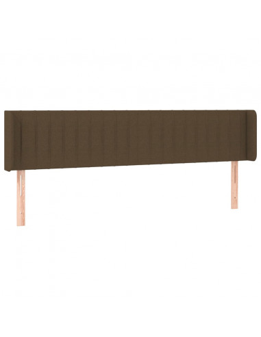 Testiera a LED Marrone Scuro 163x16x78/88 cm in Tessuto