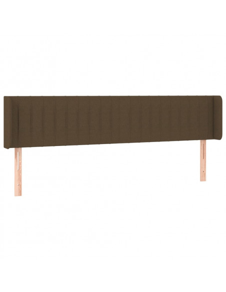 Testiera a LED Marrone Scuro 163x16x78/88 cm in Tessuto