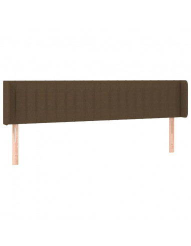 Testiera ad Orecchio Marrone Scuro 183x16x78/88 cm in Tessuto