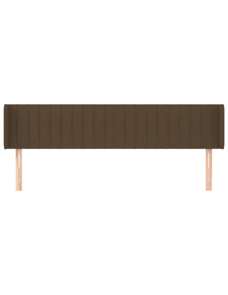 Testiera ad Orecchio Marrone Scuro 183x16x78/88 cm in Tessuto