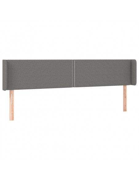 Testiera ad Orecchio Grigio Scuro 163x16x78/88 cm in Tessuto