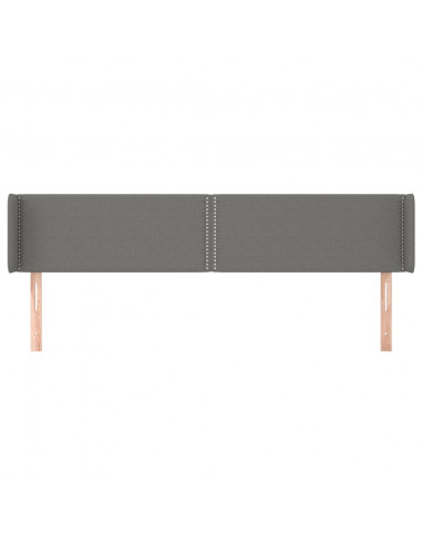 Testiera ad Orecchio Grigio Scuro 183x16x78/88 cm in Tessuto