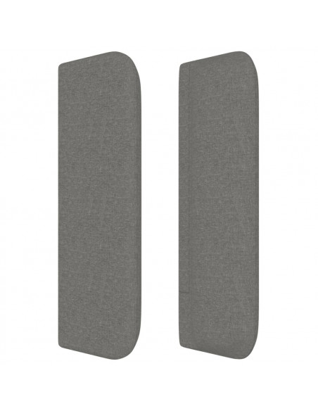 Testiera ad Orecchio Grigio Scuro 183x16x78/88 cm in Tessuto
