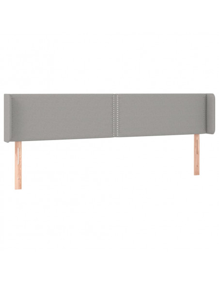 Testiera ad Orecchio Grigio Chiaro 163x16x78/88 cm in Tessuto