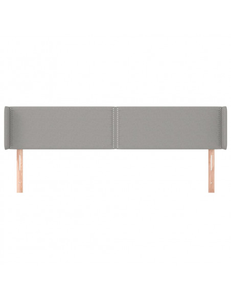 Testiera ad Orecchio Grigio Chiaro 163x16x78/88 cm in Tessuto