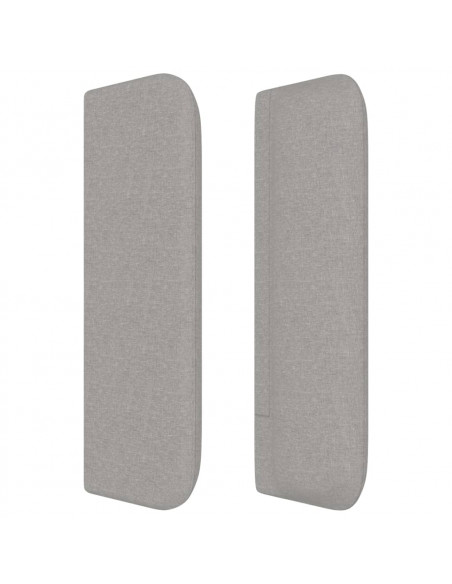 Testiera ad Orecchio Grigio Chiaro 163x16x78/88 cm in Tessuto