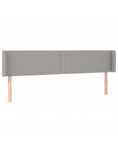 Testiera ad Orecchio Grigio Chiaro 183x16x78/88 cm in Tessuto 2