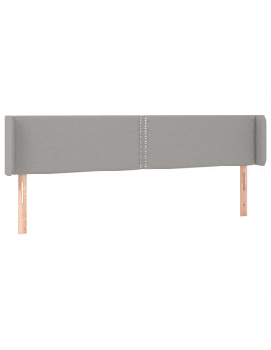 Testiera ad Orecchio Grigio Chiaro 183x16x78/88 cm in Tessuto