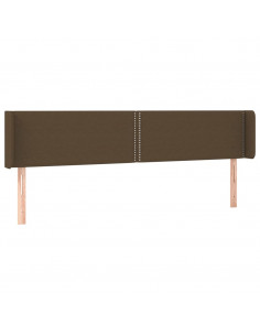 Testiera ad Orecchio Marrone Scuro 203x16x78/88 cm in Tessuto 2