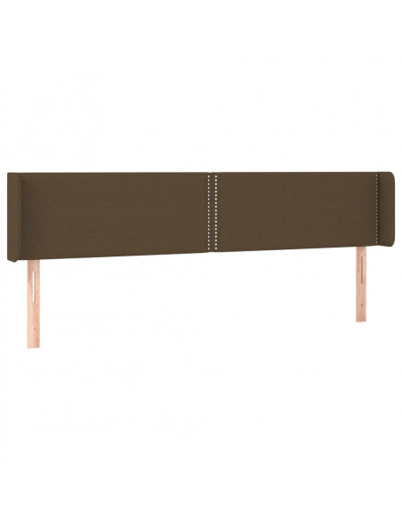 Testiera ad Orecchio Marrone Scuro 203x16x78/88 cm in Tessuto