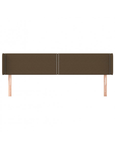 Testiera ad Orecchio Marrone Scuro 203x16x78/88 cm in Tessuto