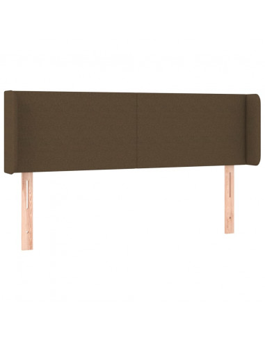 Testiera ad Orecchio Marrone Scuro 147x16x78/88 cm in Tessuto