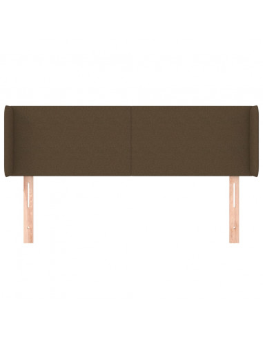 Testiera ad Orecchio Marrone Scuro 147x16x78/88 cm in Tessuto