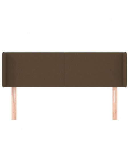 Testiera ad Orecchio Marrone Scuro 147x16x78/88 cm in Tessuto
