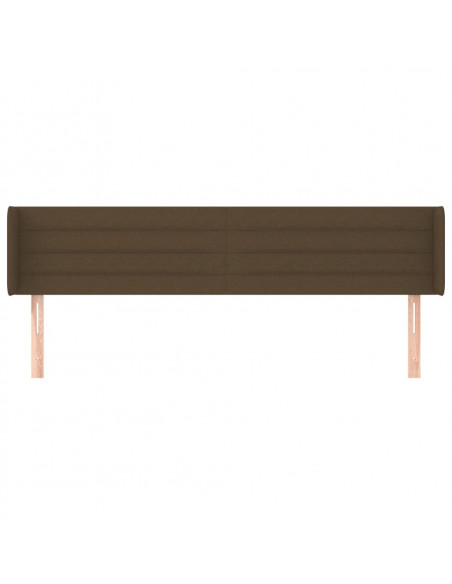 Testiera ad Orecchio Marrone Scuro 183x16x78/88 cm in Tessuto