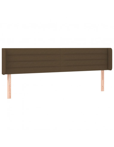 Testiera a LED Marrone Scuro 183x16x78/88 cm in Tessuto
