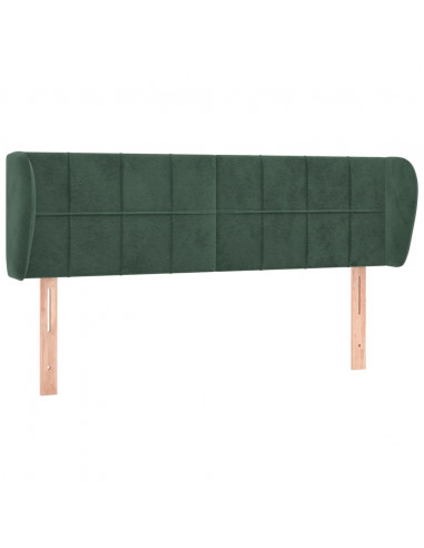 Testiera ad Orecchio Verde Scuro 147x23x78/88 cm in Velluto