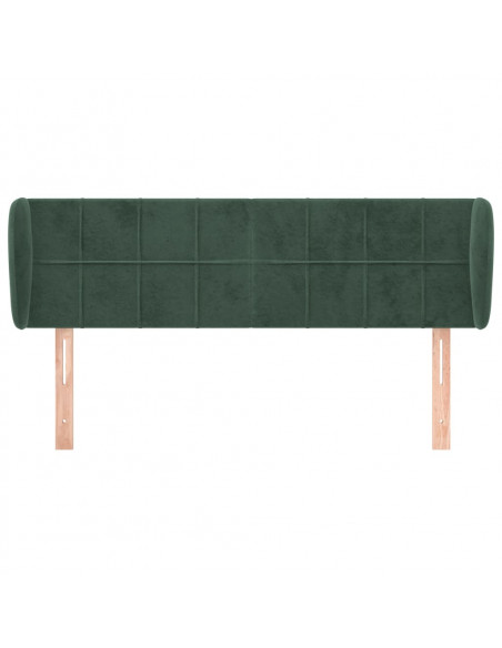 Testiera ad Orecchio Verde Scuro 147x23x78/88 cm in Velluto