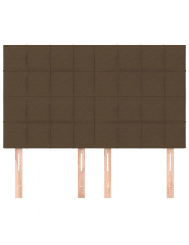 Testiere 4 pz Marrone Scuro 72x5x78/88 cm in Tessuto