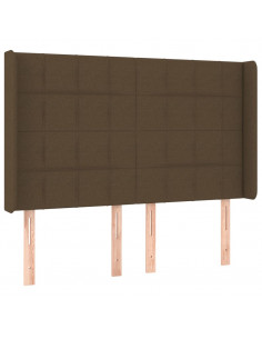 Testiera ad Orecchio MarroneScuro147x16x118/128cm inTessuto 2