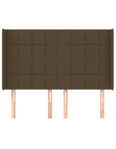 Testiera ad Orecchio MarroneScuro147x16x118/128cm inTessuto