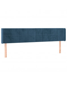 Testiera ad Orecchio Blu Scuro 183x16x78/88 cm in Velluto 2