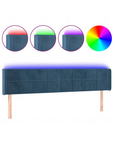 Testiera a LED Blu Scuro 183x16x78/88 cm in Velluto 2