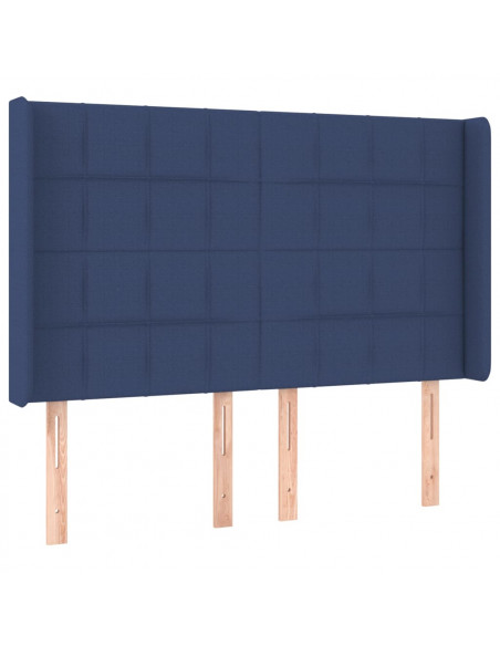 Testiera ad Orecchio Blu 147x16x118/128 cm in Tessuto