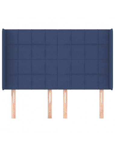 Testiera ad Orecchio Blu 147x16x118/128 cm in Tessuto