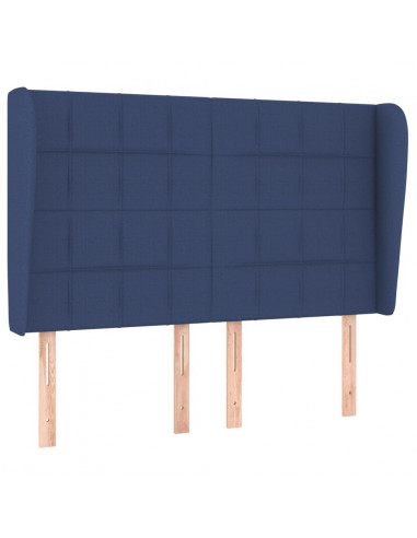 Testiera ad Orecchio Blu 147 x 23 x 118/128 cm in Tessuto