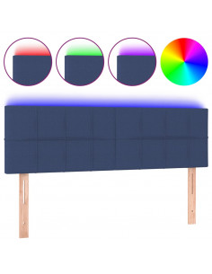 Testiera a LED Blu 144x5x78/88 cm in Tessuto 2