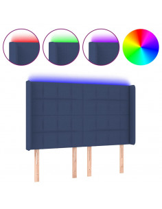 Testiera a LED Blu 147x16x118/128 cm in Tessuto 2