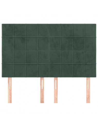 Testiere 4 pz Verde Scuro 72x5x78/88 cm in Velluto