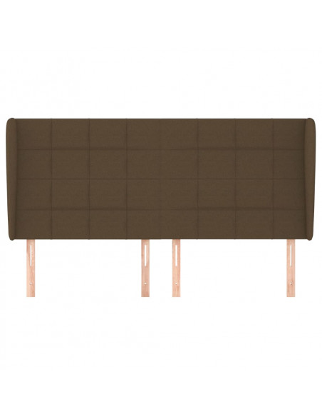 Testiera ad Orecchio Marrone Scuro 203x23x118/128 cm in Tessuto