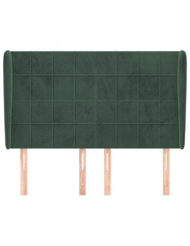 Testiera ad Orecchio Verde Scuro 147x23x118/128cm in Velluto