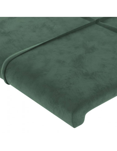 Testiera ad Orecchio Verde Scuro 147x23x118/128cm in Velluto