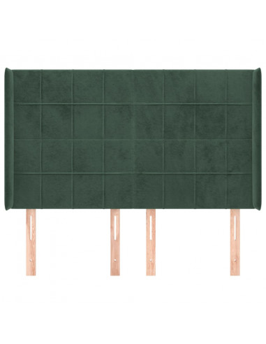 Testiera ad Orecchio Verde Scuro 147x23x118/128cm in Velluto