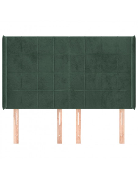 Testiera ad Orecchio Verde Scuro 147x23x118/128cm in Velluto