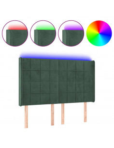 Testiera a LED Verde Scuro 147x16x118/128 cm in Velluto 2