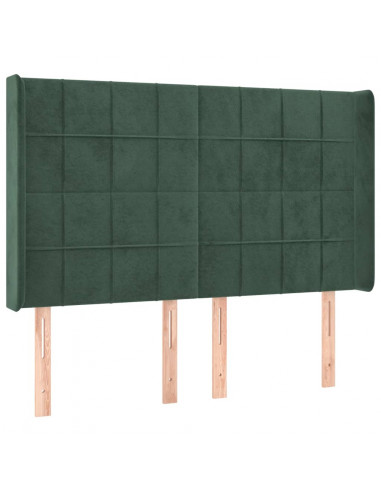 Testiera a LED Verde Scuro 147x16x118/128 cm in Velluto