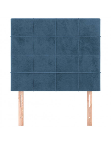 Testiera 2 pz Blu scuro 90x5x78/88 cm in Velluto