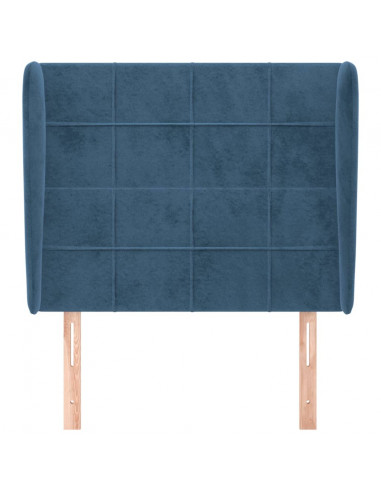 Testiera ad Orecchio Blu Scuro 93x23x118/128 cm in Velluto