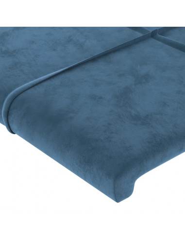 Testiera ad Orecchio Blu Scuro 93x16x118/128 cm in Velluto