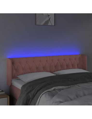 Testiera a LED Rosa 147x16x78/88 cm in Velluto