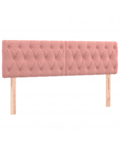 Testiera 2 pz Rosa 72x7x78/88 cm in Velluto 2