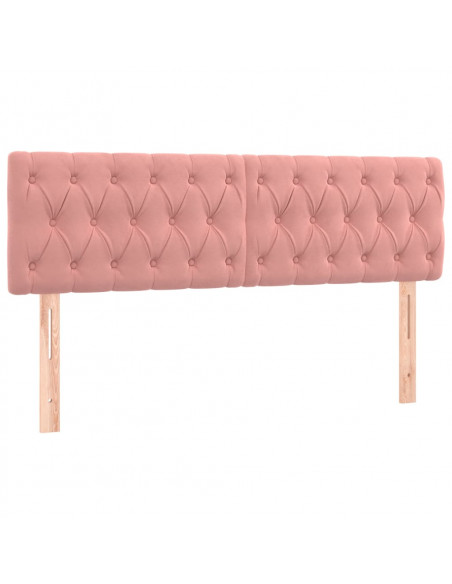 Testiera 2 pz Rosa 72x7x78/88 cm in Velluto