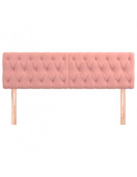 Testiera 2 pz Rosa 72x7x78/88 cm in Velluto