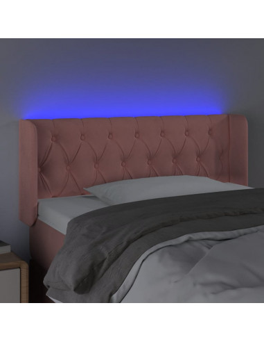 Testiera a LED Rosa 93x16x78/88 cm in Velluto