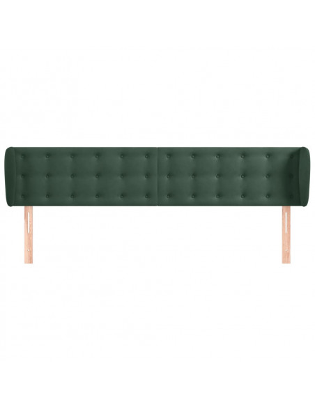 Testiera ad Orecchio Verde Scuro 183x23x78/88 cm in Velluto