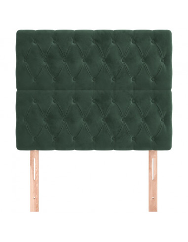 Testiera 2 pz Verde scuro 90 x 7 x 78/88 cm in Velluto